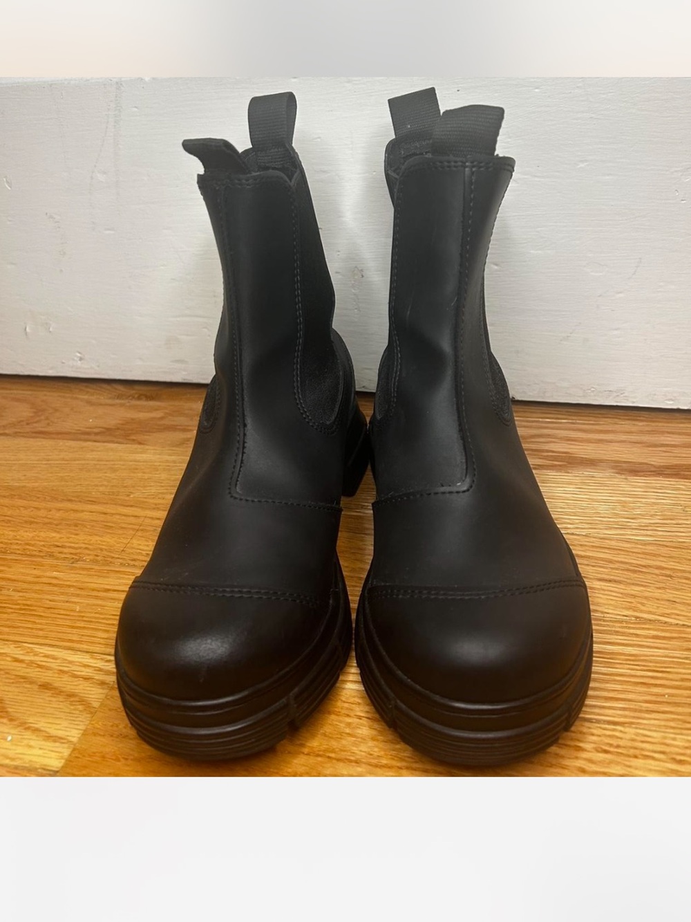 Ganni Black Chelsea Platform Combat Boots